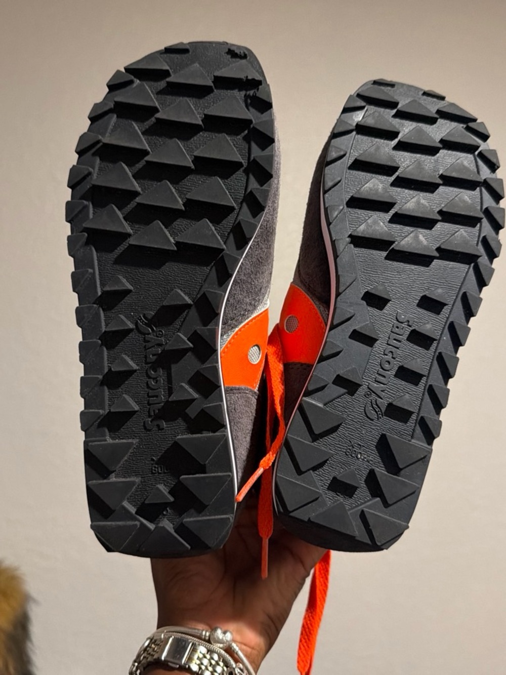 Saucony Gray with Bright Orange Accent Sneakers - Picture 3 of 3